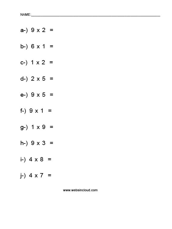 Multiplicações simples 12